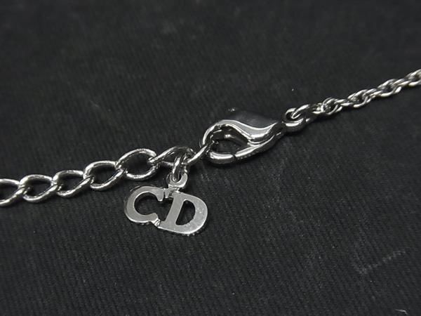 1円 ■極美品■ ChristianDior クリスチャンディオール ロゴモチーフ ネックレス ペンダント アクセサリー レディース シルバー系 DA8058_画像3