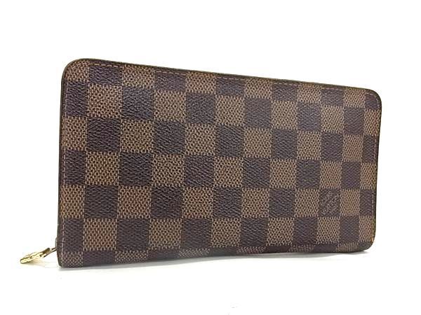 1円 LOUIS VUITTON ルイヴィトン N61728 ダミエ ポルトモネジップ ラウンドファスナー 長財布 ウォレット ブラウン系 FC2001