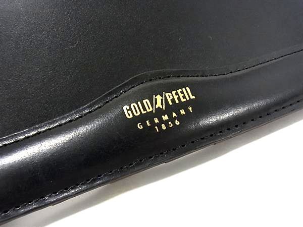 ■新品■未使用■ GOLD PFEIL ゴールドファイル レザー 二つ折り 長財布 ウォレット メンズ ブラック系 AV8923_画像6