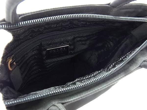 1円 ■美品■ PRADA プラダ テスートナイロン ハンドバッグ トートバッグ レディース ブラック系 AV7585_画像5