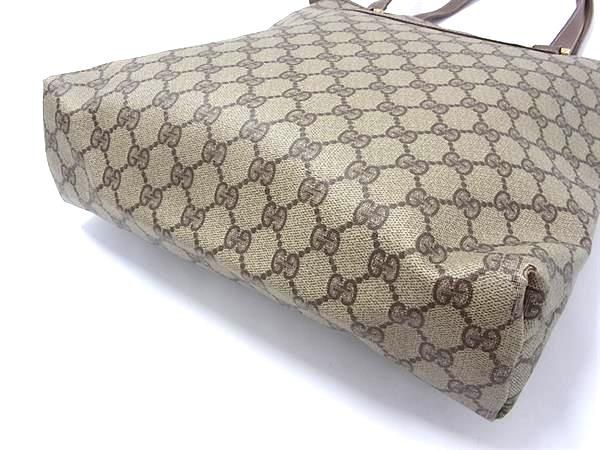 1円 GUCCI グッチ 002 615 6130 GG柄 PVC×レザー トート ハンドバッグ ショルダー 肩掛けかばん メンズ レディース ブラウン系 BH1653_画像4