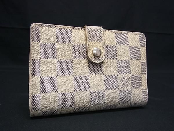 1円 LOUIS VUITTON ヴィトン N61676 ダミエアズール ポルトフォイユ ヴィエノワ がま口 二つ折り 財布 ウォレット アイボリー系 FA3263_画像1