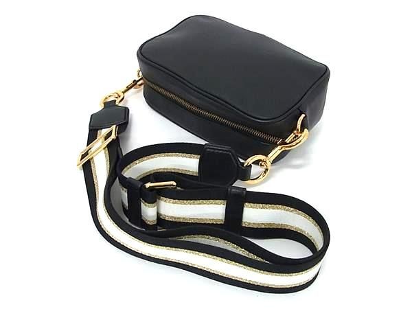 1円 ■美品■ MARC JACOBS マークジェイコブス レザー クロスボディ ワンショルダーバッグ レディース ブラック系 FC1586_画像3