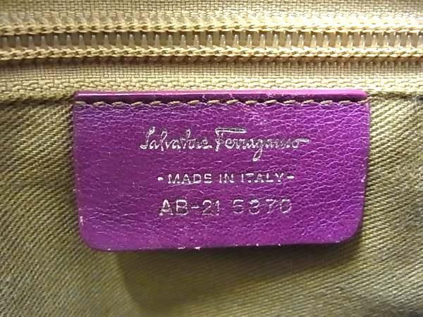 1円 Salvatore Ferragamo フェラガモ ABー21 5370 ガンチーニ マリッサ パテントレザー ハンドバッグ トート ショルダー レッド系 BI1532_画像6