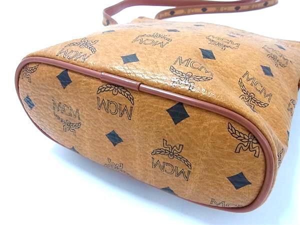 1円 ■美品■ MCM エムシーエム モノグラム ヴィセトス柄 レザー クロスボディ ワンショルダーバッグ レディース ブラウン系 BF6843_画像4