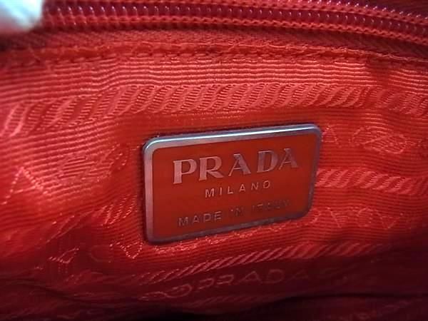 1円 PRADA プラダ テスートナイロン ショルダーバッグ トートバッグ 肩掛けかばん レディース メンズ レッド系 AX6045_画像6