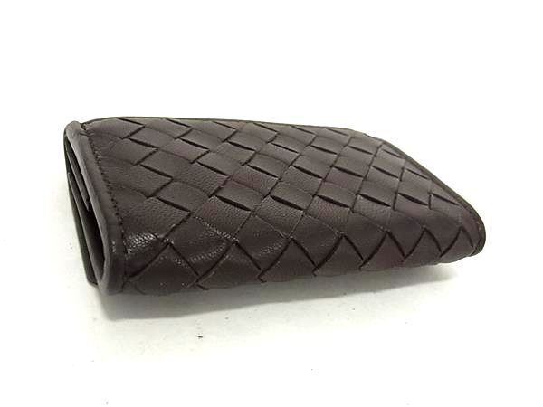 1円 ■極美品■ BOTTEGA VENETA ボッテガヴェネタ イントレチャート レザー コインケース コインパース 小銭入れ ブラウン系 AV7696の画像2