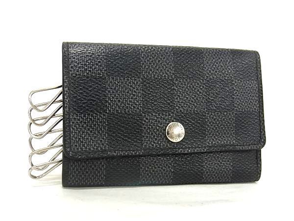 1円 ■美品■ LOUIS VUITTON ルイヴィトン N62662 ダミエグラフィット ミュルティクレ6 6連 キーケース 鍵入れ メンズ ブラック系 AV7771の画像1