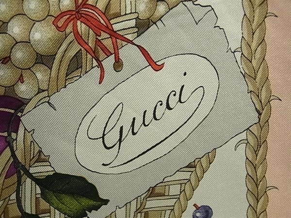 1円 GUCCI グッチ フラワー 花 ボタニカル柄 スカーフ ストール ショール レディース アイボリー系×ピンク系 AX4903_画像4