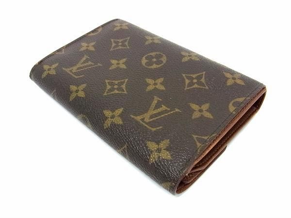 1円 ■美品■ LOUIS VUITTON ルイヴィトン M61202 モノグラム ポルトトレゾール エテュイ パピエ 三つ折り 財布 ブラウン系 FA2380_画像2