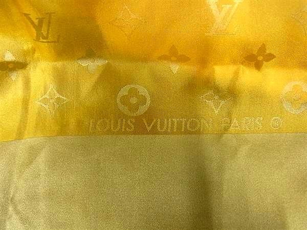 1円 LOUIS VUITTON ルイヴィトン モノグラム フリンジ スカーフ ストール ショール レディース イエロー系 FA2173の画像4