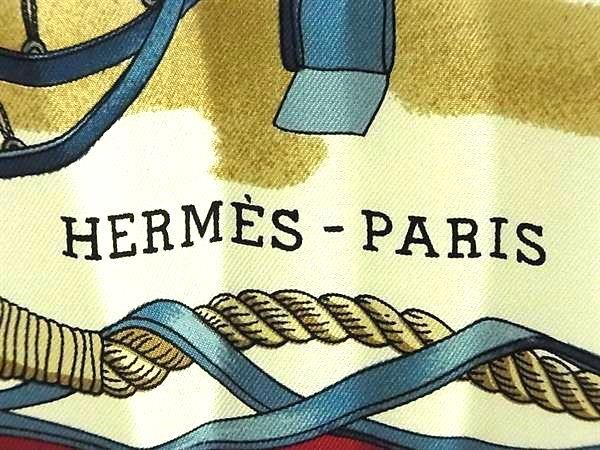 1円 ■極美品■ HERMES エルメス MUSEE【博物館】シルク100% スカーフ ショール ストール レディース アイボリー系×マルチカラー FA3245_画像4