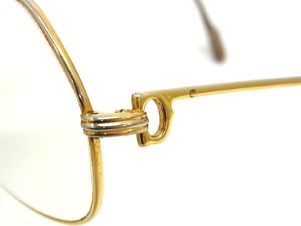 1円 Cartier カルティエ トリニティ 59□16 度入り メガネ 眼鏡 メンズ レディース ゴールド系 EA2154_画像3