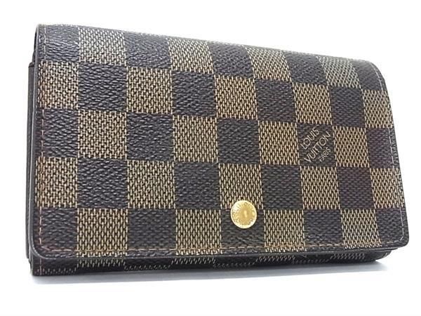 1円 LOUIS VUITTON ルイヴィトン N61730 ダミエ ポルトモネ ビエ トレゾール 二つ折り 財布 ウォレット ブラウン系 FB0094_画像1