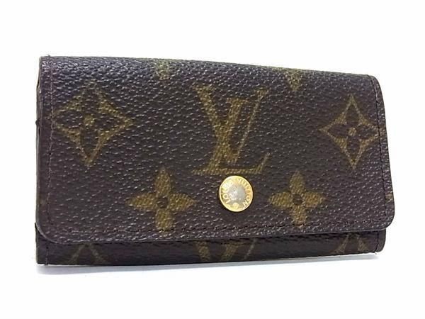 1円 LOUIS VUITTON ルイヴィトン M62631 モノグラム ミュルティクレ4 4連 キーケース 鍵入れ メンズ レディース ブラウン系 DA6725の画像1