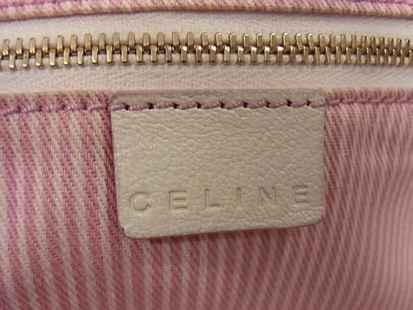 1円 CELINE セリーヌ Cマカダム キャンバス×レザー ハンドバッグ トート レディース ピンク系 BJ1644の画像6