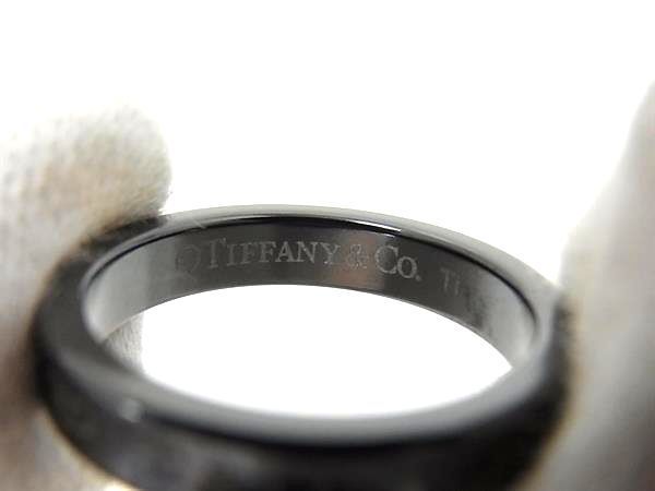 1円 ■極美品■ TIFFANY＆Co ティファニー 1837 ナロー チタン リング 指輪 アクセサリー 約15号 メンズ レディース ブラック系 AU9135_画像4