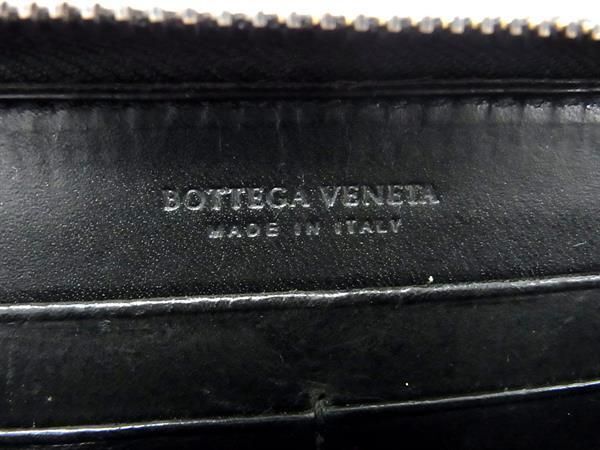 1円 ■美品■ BOTTEGA VENETA ボッテガヴェネタ イントレチャート レザー ラウンドファスナー 長財布 ウォレット ブラック系 AV9902の画像5