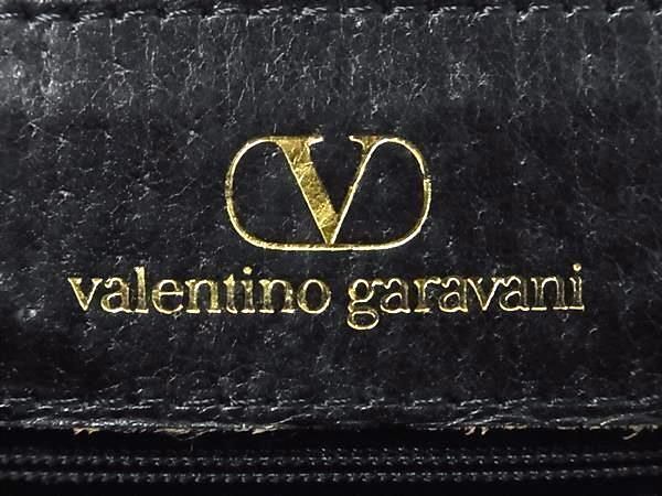 1円 ■美品■ VALENTINO GARAVANI ヴァレンティノ ガラヴァーニ ヴィンテージ レザー ワンショルダーバッグ レディース ブラック系 BJ1306_画像6