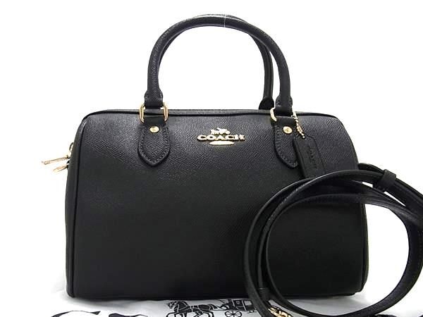 1円■新品同様■ COACH コーチ CH262 レザー 2WAY クロスボディ ハンドバッグ ミニボストン ショルダーバッグ 斜め掛け ブラック系 FC1334_画像1