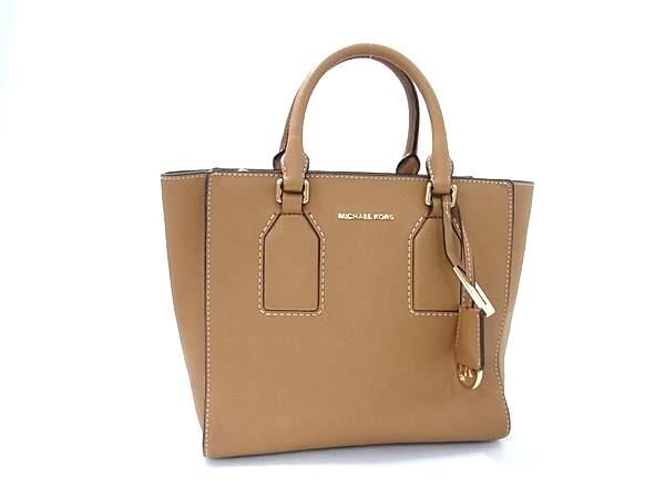 1円 ■美品■ MICHAEL KORS マイケルコース レザー ハンドバッグ トートバッグ レディース ブラウン系 BK0670_画像1