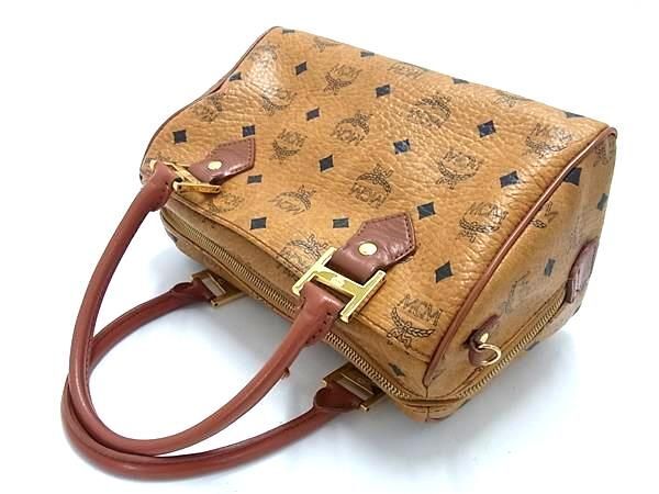 1円 ■美品■ MCM エムシーエム モノグラム ヴィセトス柄 レザー 2WAY ショルダーバッグ ハンドバッグ トート ブラウン系 BF6844_画像3