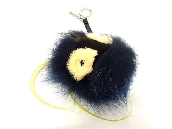 # as good as new # FENDI Fendi bag bagz Monstar fur key holder key ring charm black group AV8922