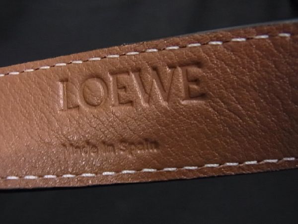 1円 ■極美品■ LOEWE ロエベ アナグラム バスケットバッグ ラフィア×レザー かごバッグ ハンドバッグ ベージュ系×ブラウン系 AQ4337の画像9