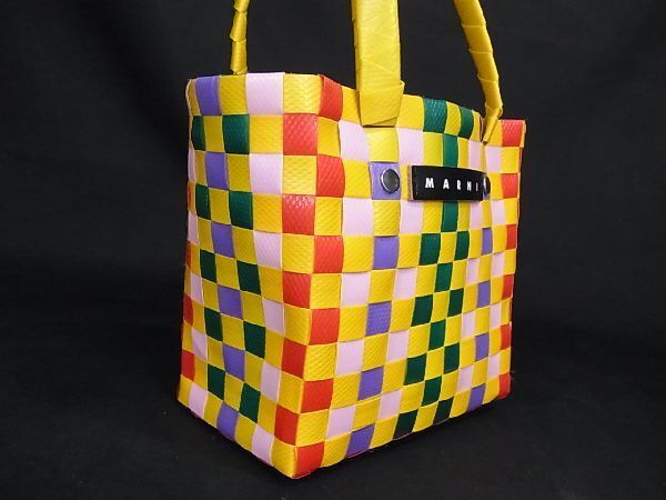 1 иен # как новый # MARNI Marni микроавтобус Kett сумка поли Pro pi Len корзина сумка ручная сумочка большая сумка многоцветный AR1249
