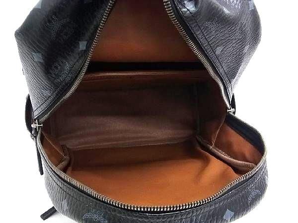 1 иен # превосходный товар # MCM M si- M Visee tos рисунок кожа рюкзак Day Pack рюкзак мужской женский оттенок черного FC0326