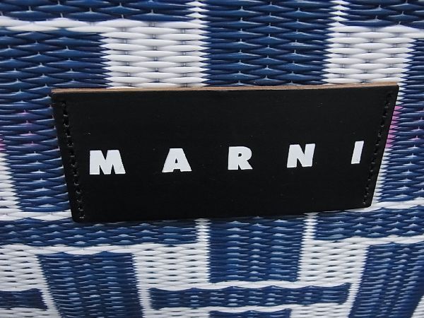 1 иен # новый товар # не использовался # MARNI Marni цветок Cafe tatami поли Pro pi Len большая сумка плечо мужской женский оттенок голубого BG3176