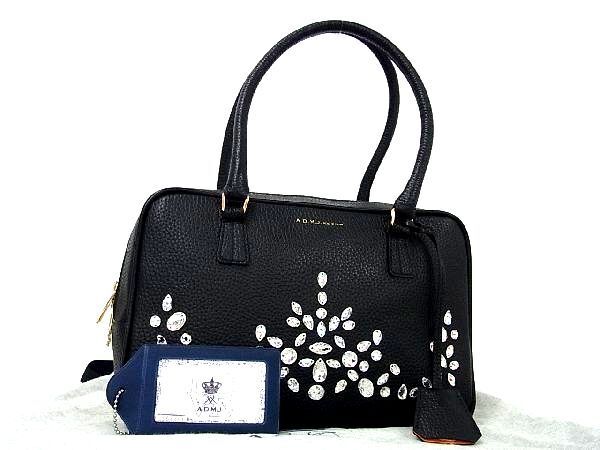 1 иен # превосходный товар # A.D.M.J.e-ti- M J кожа Swarovski ручная сумочка большая сумка женский оттенок черного AN8268