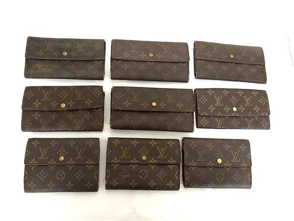 1円 LOUIS VUITTON ルイヴィトン モノグラム 二つ折り 三つ折り等 財布 ウォレット 9点セット まとめ売り ブラウン系 DA6769の画像1