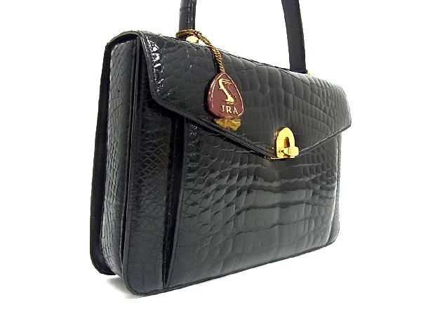 1 иен # первоклассный # подлинный товар #JRA легализация # прекрасный товар # крокодил one руль ручная сумочка ручная сумка портфель в наличии портфель оттенок черного AA9366sZ