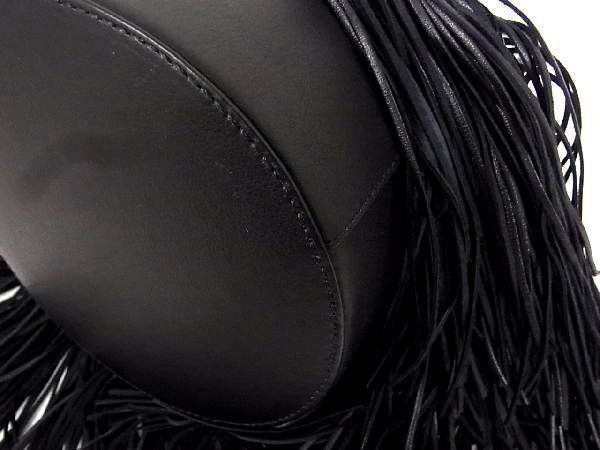 ■新品■未使用■ J＆M DAVIDSON ジェイアンドエムデヴィッドソン カーニバル レザー 巾着型 ショルダーバッグ ブラック系 a0799JZ_画像7