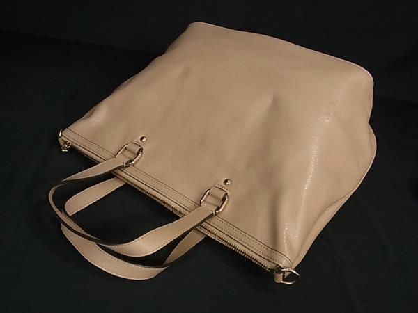 1 jpy # beautiful goods # COACH Coach leather 2WAY handbag tote bag shoulder shoulder .. bag lady's beige group AW4427