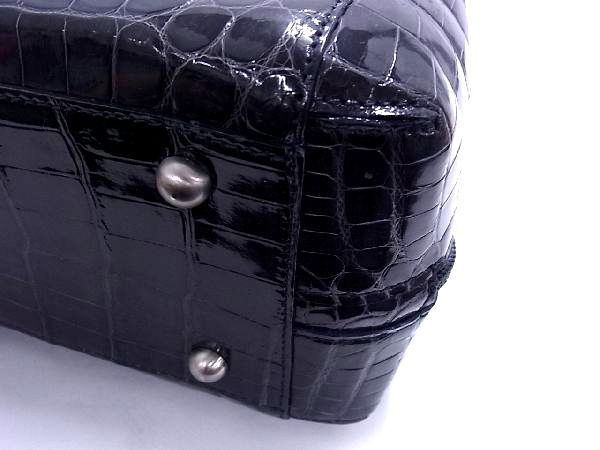 1 иен # первоклассный # подлинный товар #JRA легализация # как новый # iii sanpo sun po - крокодил сумка на плечо большая сумка плечо .. темно-синий серия AP0854