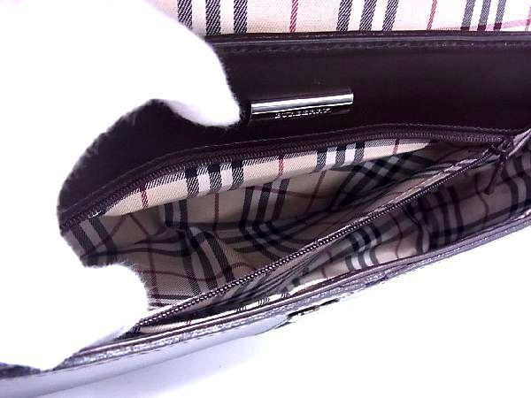 1円 ■極美品■ BURBERRY バーバリー レザー 内部ノバチェック ワンショルダー ショルダーバッグ 肩掛けかばん ブラウン系 AN3817_画像9