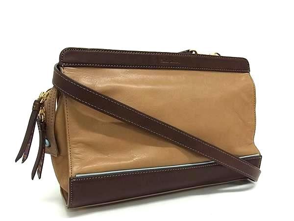 1 jpy # beautiful goods # Paul Smith Paul Smith leather Cross body shoulder bag diagonal .. shoulder .. lady's brown group BJ1685