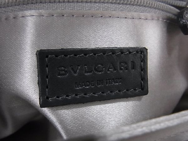 1円 ■極上■本物■新品■未使用■ BVLGARI ブルガリ サテン×クロコダイル 2WAY ハンドバッグ ショルダー レディース グレー系 AN2286_画像10