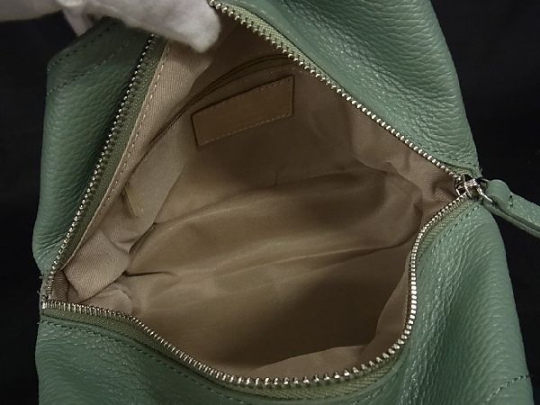 1 иен # новый товар # не использовался # NEW YORKER новый yo- машина кожа 2WAY ручная сумочка плечо большая сумка Cross корпус светло-зеленый серия BF0897