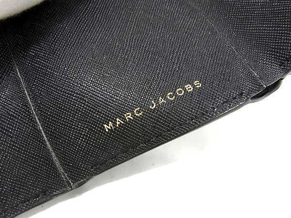 1円 ■美品■ MARC JACOBS マークジェイコブス レザー 三つ折り 財布 ウォレット 小銭入れ 札入れ レディース メンズ ブラック系 FC0638_画像6