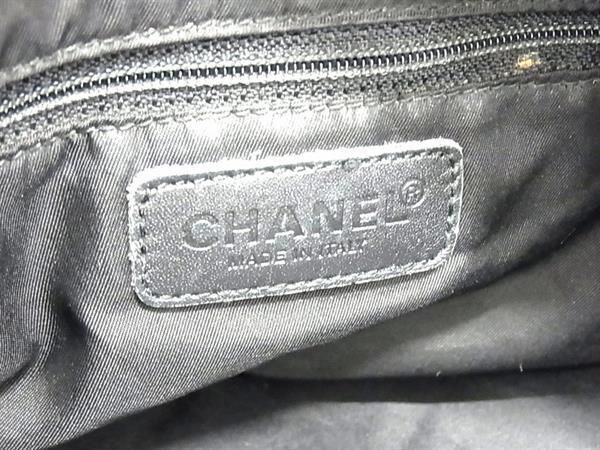 1円 CHANEL シャネル ココマーク ニュートラベルライン ナイロン×レザー トートバッグ ショルダー 肩掛けかばん ブラック系 BF6794_画像6