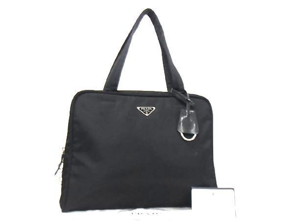 1円 ■極美品■ PRADA プラダ B8494 テスートナイロン ハンドバッグ トート ショルダー 手提げ 肩掛け メンズ ブラック系 AD6347_画像1