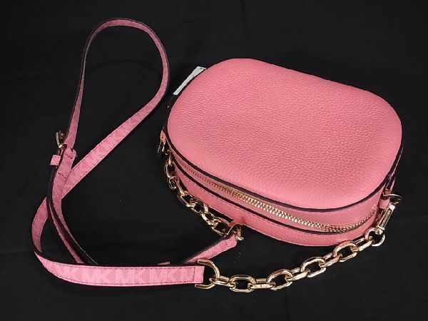 1円 ■新品■未使用■ MICHAEL KORS マイケルコース MK柄 レザー×PVC クロスボディ ショルダーバッグ 斜め掛け ピンク系 BF2893_画像5