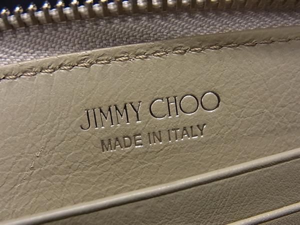 1円 ■美品■ JIMMY CHOO ジミーチュウ フィリパ レザー スタースタッズ ラウンドファスナー 長財布 ウォレット シルバー系 BF6640_画像5