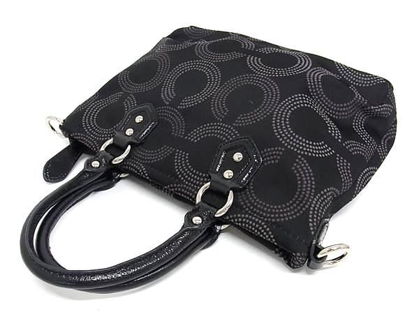 1 jpy # ultimate beautiful goods # COACH Coach F20343 OP art nylon canvas handbag tote bag lady's black group AW3584