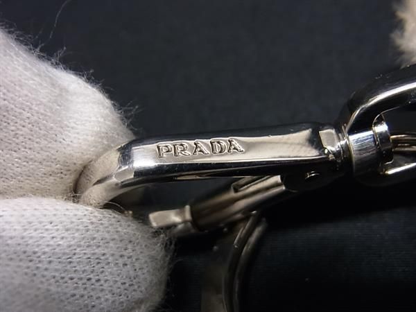 1円 ■美品■ PRADA プラダ ベア くま ラインストーン キーホルダー バッグチャーム レディース アイボリー系 FA2839の画像4