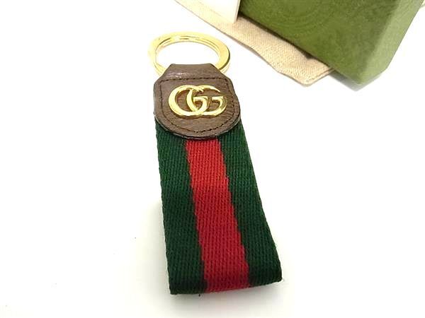 1 jpy # beautiful goods # GUCCI Gucci Sherry line GGma-monto canvas × leather key holder key ring charm brown group AV9506