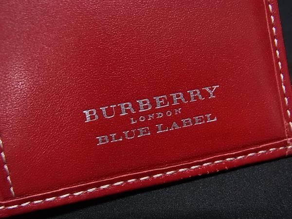 1円 ■美品■ BURBERRY バーバリーブルーレーベル ナイロン×レザー チェック柄 二つ折り 財布 ウォレット レディース ベージュ系 FA2579_画像6